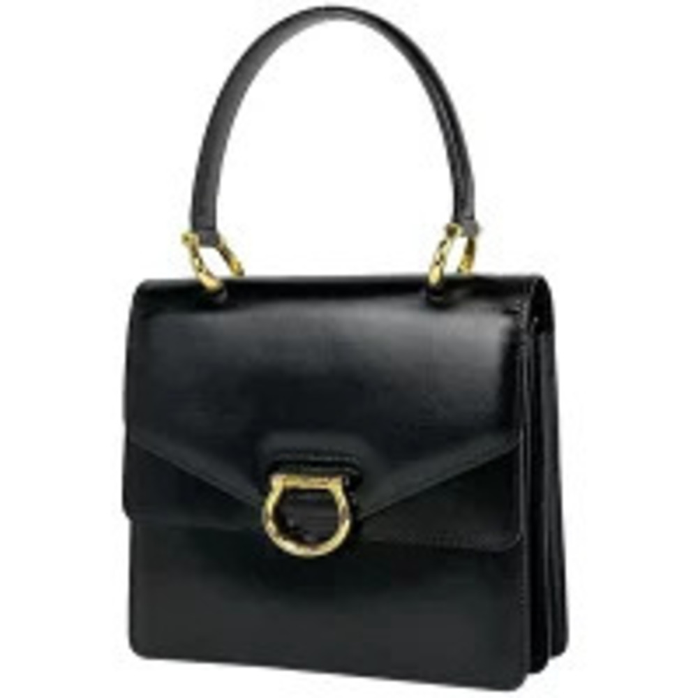 Celine Handbag Double Flap Leather Black